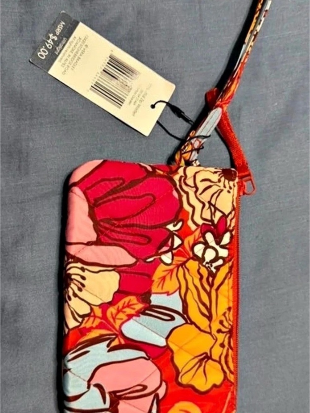 Floral Wristlet Pouch in Red & Orange NWT